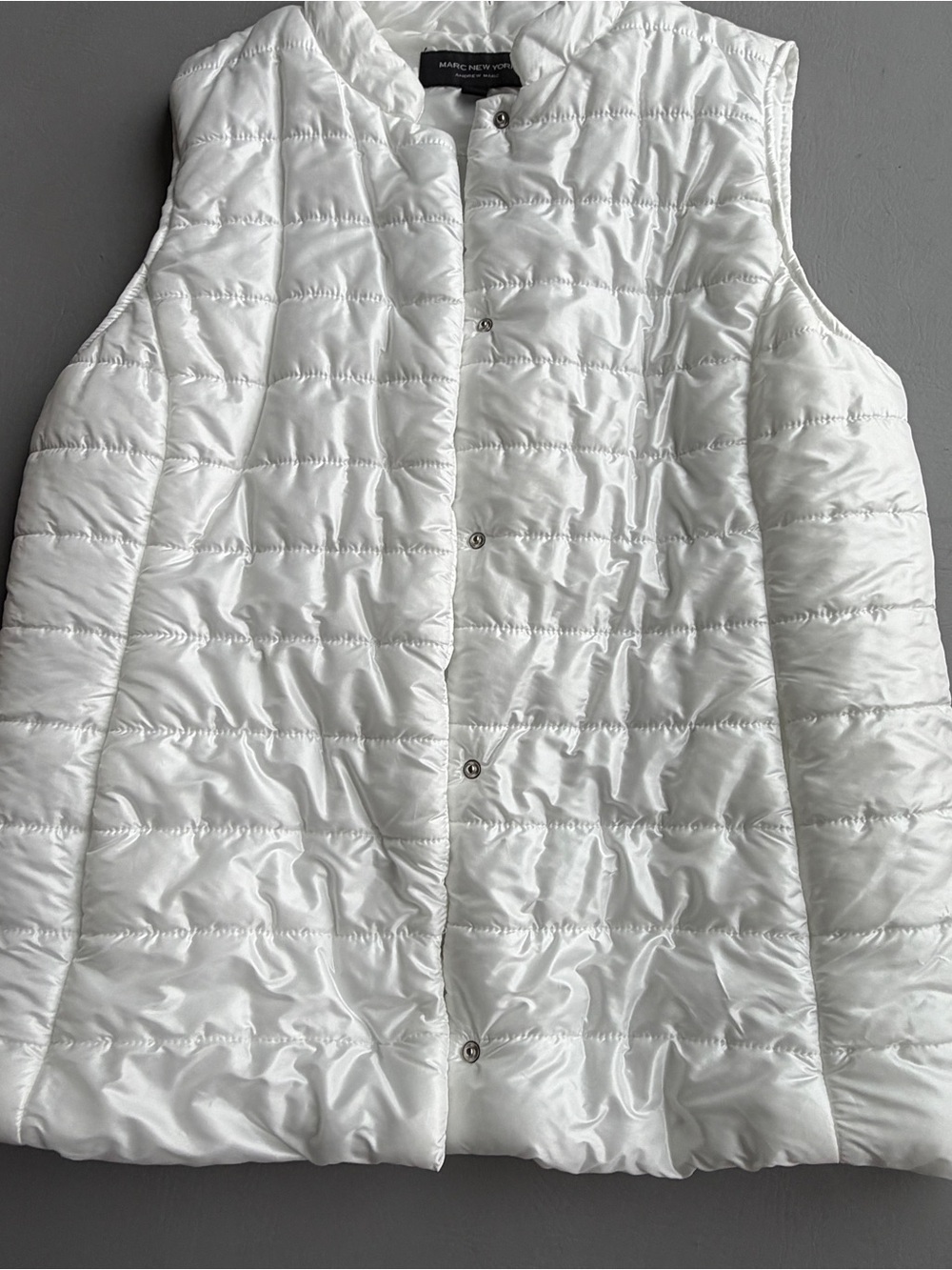 Marc New York Women's White Quilted Sleeveless Puffer Vest size M